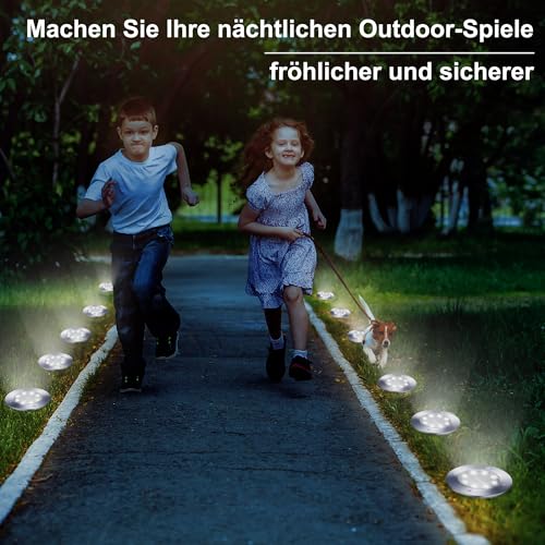 Qedertek 8 Stück Solar Bodenleuchten Aussen Garten - 8 LED Solarleuchten Außenleuchte Weiß… – Ansicht 5