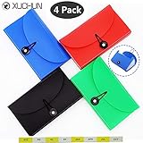 XUCHUN Expanding File Folder,4Pcs/PACK 7.08 x 4.3 x 0.98 inch 13 Pockets Files Folder with Lablels Coupon organizer