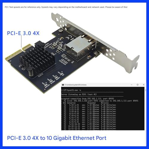 Tarjeta de red Ethernet de 10 Gigabit PCIE3.0 4X con chip RTL8127AT, adaptador Ethernet Gigabit 10000Mbps para PC miniatura 6