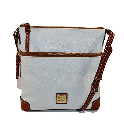 Image of Dooney & Bourke Women's Crossbody in Pebble Grain Leather, Large Handbag with Adjustable Shoulder Strap, White