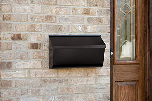 Gibraltar Mailboxes Woodlands Medium Capacity Galvanized Steel Black, Wall-Mount Mailbox, L4010WB0,Textured Black