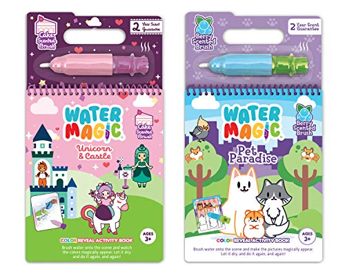 Image of Water Magic - Patented Gourmet Scented Reusable Water Reveal Activity Books - No Mess, All Fun by Scentco (Unicorn and Pet Paradise)