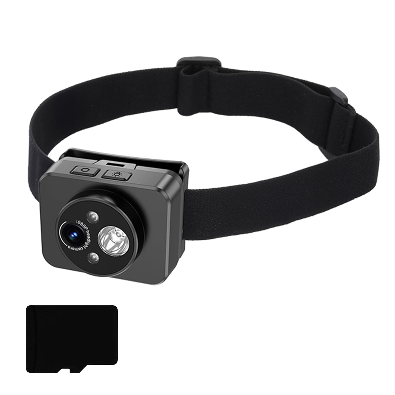 macchina fotografica del faro del registratore di sport 1080P con la luce del LED ed i fari larghi di 120° LED degli angoli per la testa all'aperto di esplorazione montata