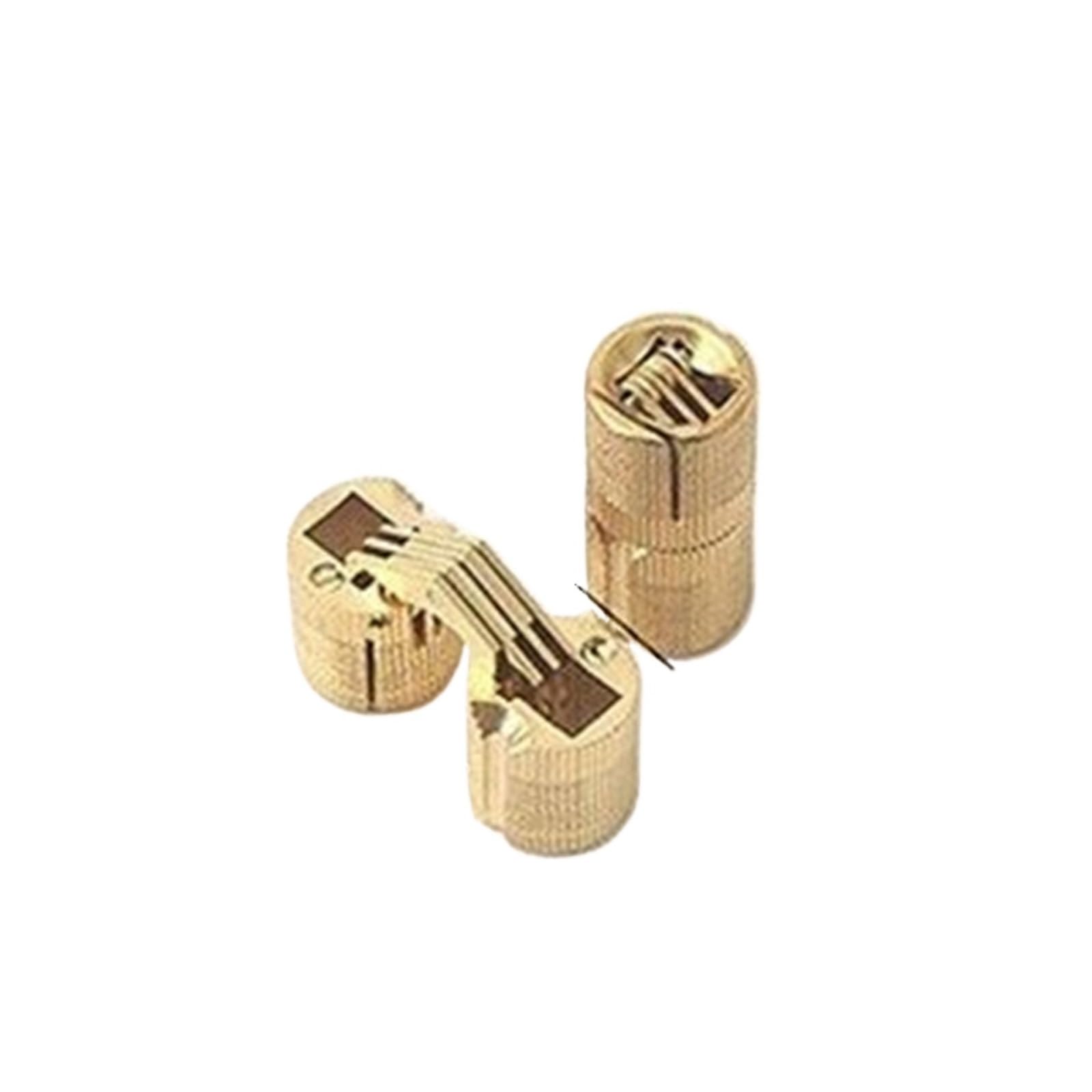Luysgbxr One Color Barrel Hinges 2Pcs 8-18Mm Copper Brass Door Hinges Cylindrical Hidden Cabinet Concealed Invisible Furniture Barrel Hinge For Hardware(18Mm)