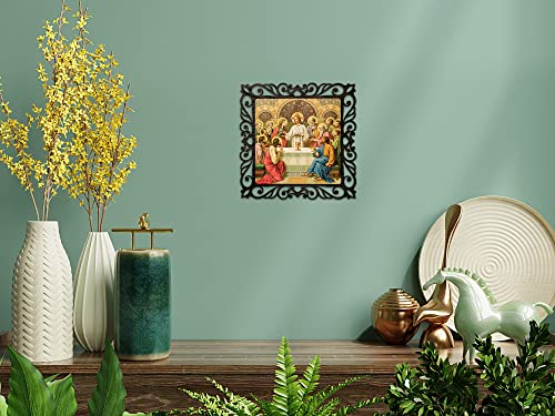 Image of Casa Rica Photo Frame Painting Wall Hanging home decoration for Wall, Living /Bed Room, Lobby(12inch x12inch) Laser Cut(Multicolor) (Last Supper)
