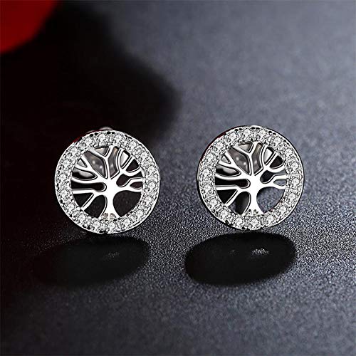 Boucles d'oreilles arbre généalogique KZTHGNS en argent sterling 925 et oxydes