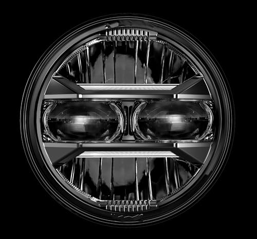 Phare de moto à LED 12V 5.75 pouces avec DRL noir pour Dyna