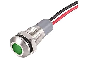 uxcell 8mm LED Lamp AC/DC 12v Panel Indicators