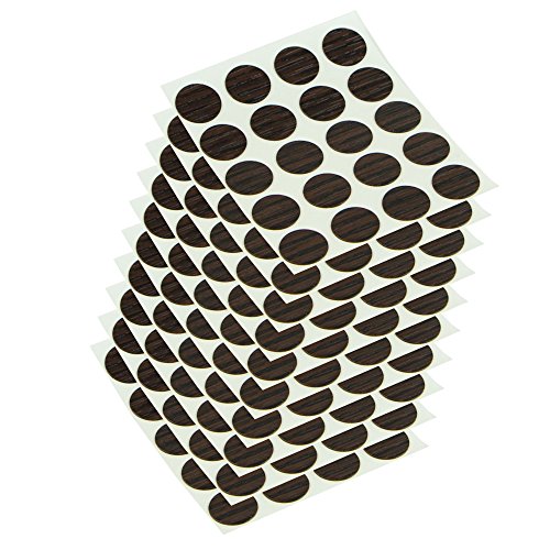 Emuca 4026483 Tapa embellecedora adhesiva, Ø13mm, Wengué, Lote de 200 piezas