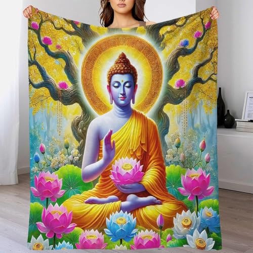 Couverture microfibre Bouddha 3D jeté de lit luxe 180x200cm - 6