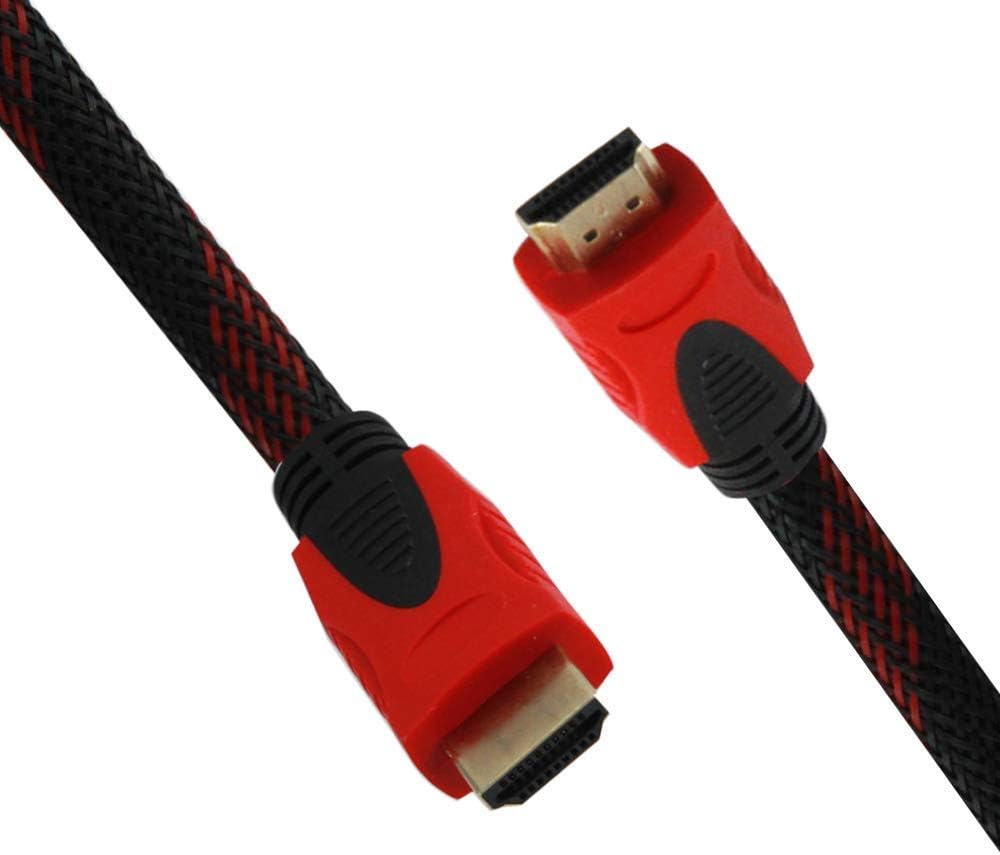 HDMI Cable 10ft 2.0 Black/Red High Speed (4K 60Hz HDMI 2.0 cable 18Gbps) with Braided Cord Supports Ethernet InstallerCCTV