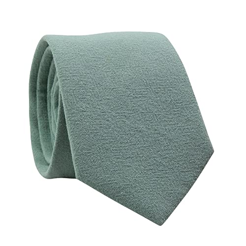 Image of DAZI Men's Skinny Tie, Cotton Wool Linen Necktie, Great for Weddings, Groom, Groomsmen, Missions, Dances, Gifts.