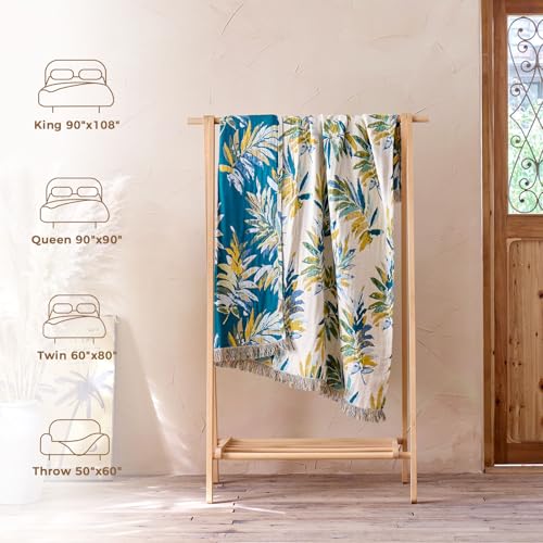 Image of LUTBM Boho Throw Blanket for Bed 60 inchx80 inch, All Season Cotton Couch Blankets