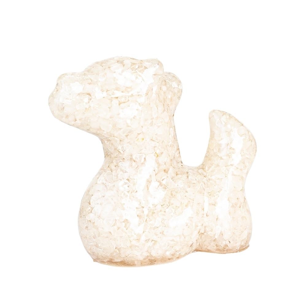 HUFFA Resin Dragon Ornaments - Natural Crystal Decorative Figurines for Home, Office, and Desktop Decor(Whitecrystal)