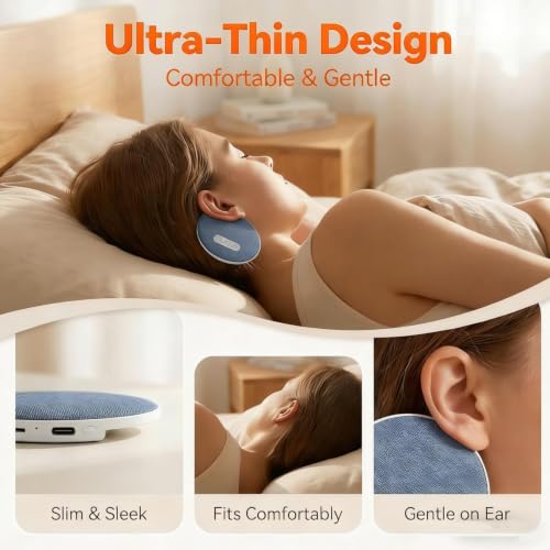 Image of Bluetooth Pillow Speaker for Sleeping,Ultra-Thin Under Pillow Speaker with White,Pink Noise, Sleep Timer, Wireless Private Listening,Rechargeable Sleep Aid for Side Sleepers,Bedtime Music