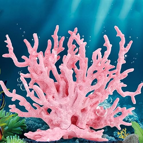 Image of Aquarium Decorations Resin Reef Tank Decor Accessories Fake Coral Fish Tank Ornaments (Pink)