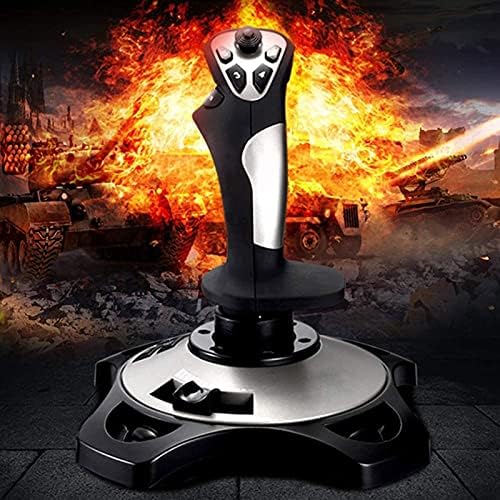 Portable Gaming Joystick Handle,3D Pro Joystick for Windows 4-Axis USB Cabled Flight Game Joystick Simulator Controller with Button Function