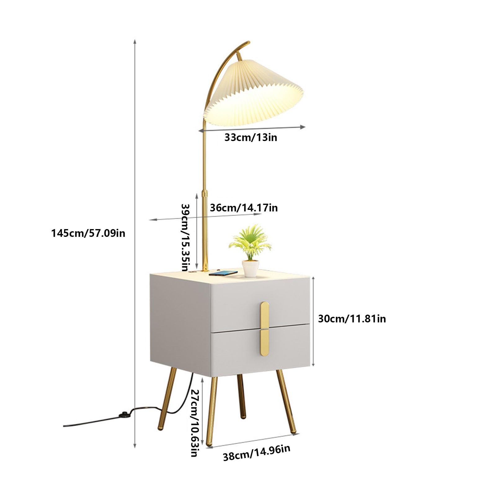 Lampy stalowe Połączenie stołu i lampy z lampą LED, nowoczesne lampy stojące z połowy wieku, nowoczesna lampa stojąca do sypialni, salonu, dekoracji biura (pomarańczowy)