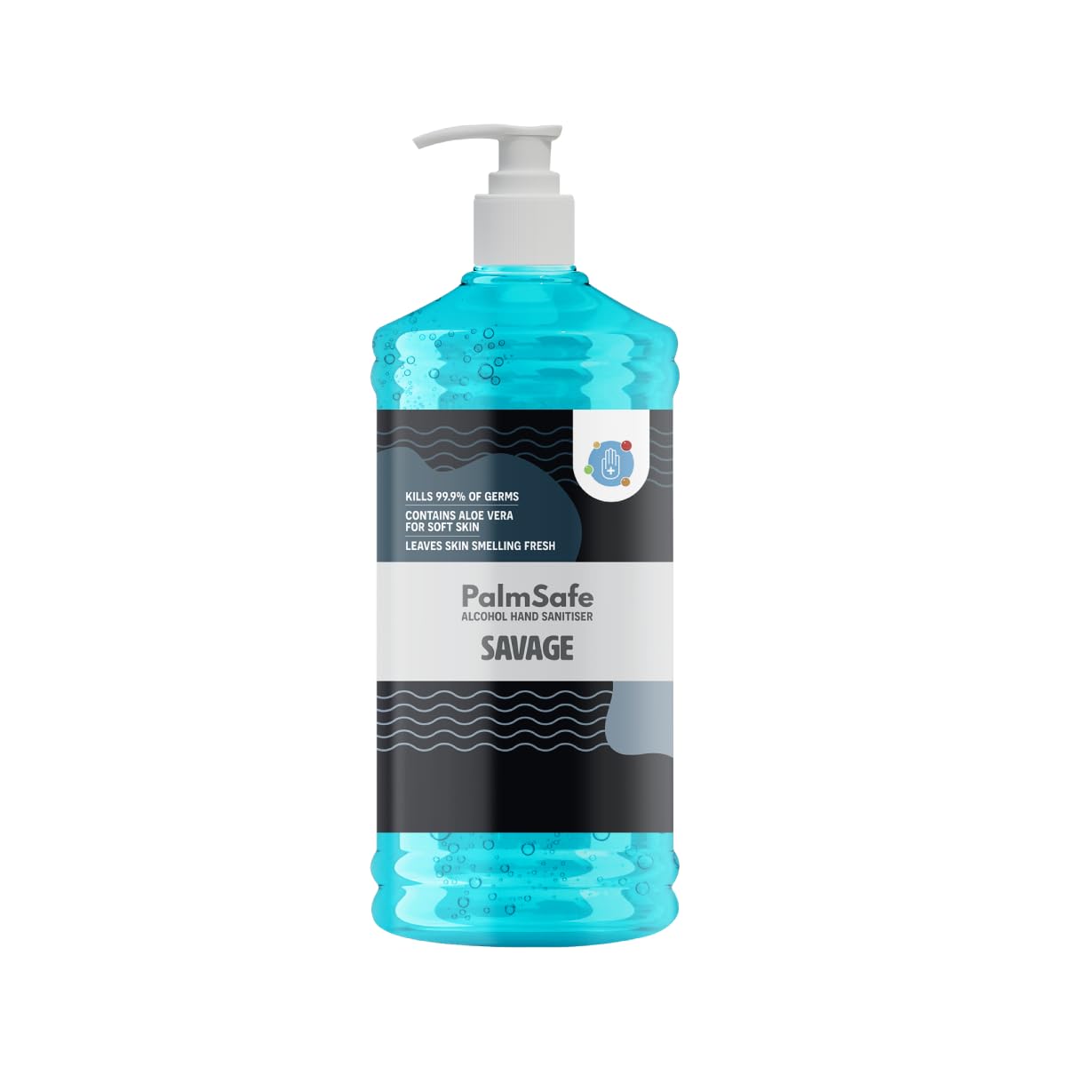 Palm Safe Savage Alcohol Hand Sanitiser 1 Litre Pump Bottle