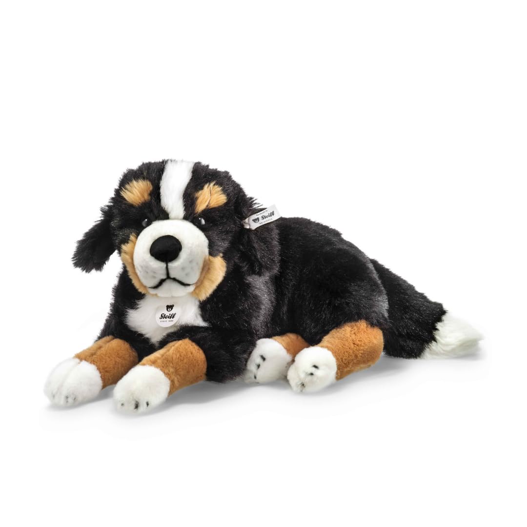 Steiff Kuscheltier Senni Berner Sennenhund, Süßes Stofftier mit Kunststoffaugen, Kinder, Jungen & Mädchen, Plüschtier 45 cm, Schwarz, 079528