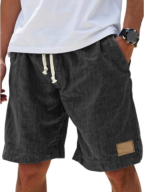 Hawyet Mokaloha Shorts for Men Lightweight 5 Inch Inseam Cotton Linen Summer Beach Shorts Casual Comfort Holiday Short