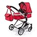 Bayer Design-Cochecito de muñecas Combi City Neo, transformable, Bolsa de hombo y Cesta Integrado, Color Rojo (18199AA)
