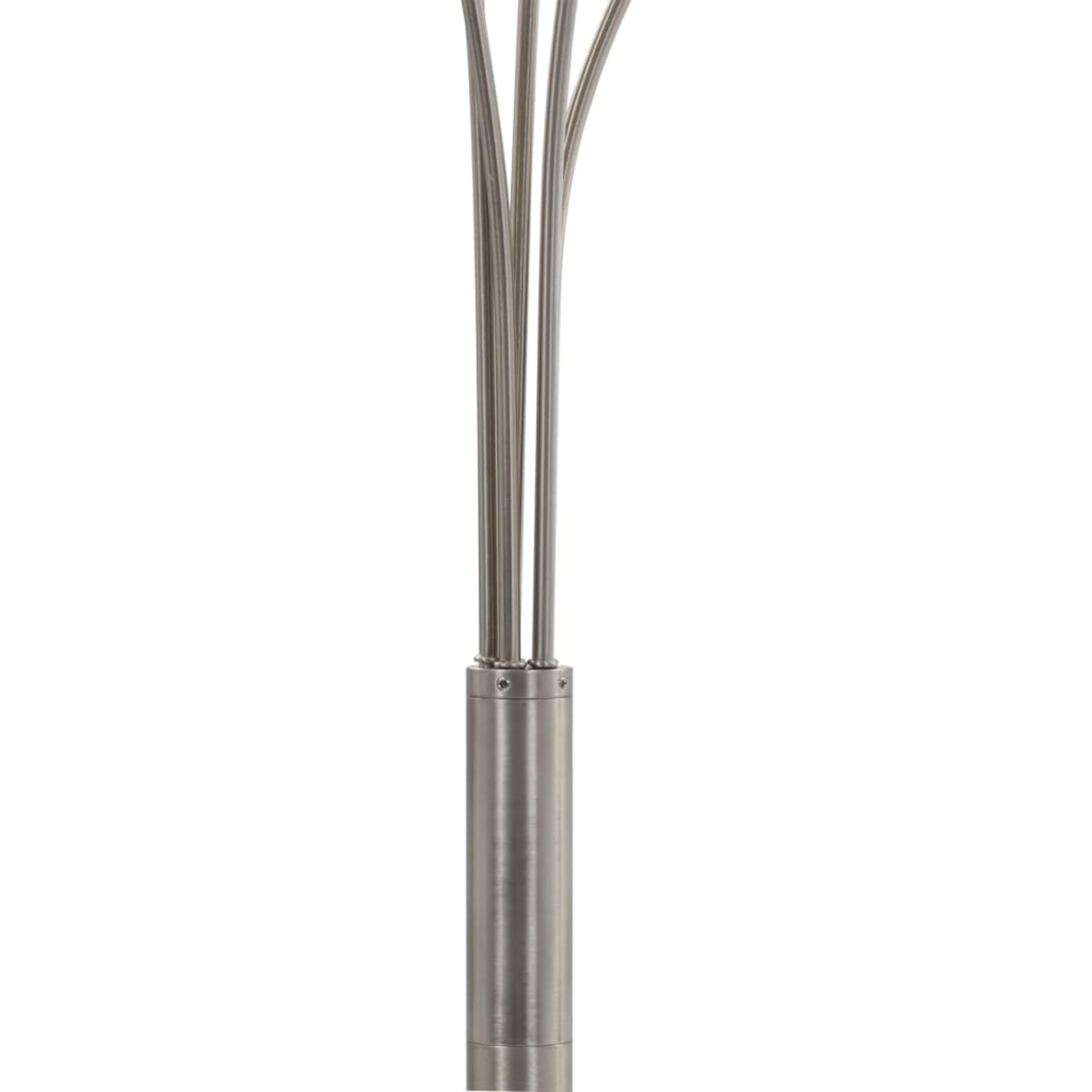 Lampada da Terra ad Arco Moderna 5 Luci Regolabile in Altezza E14 Argento e Bianco Acciaio Cromato 200 cm