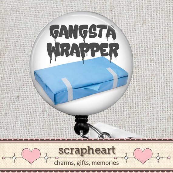 Miniatura 5 de Sterile Processor Badge Reel, Funny SPD Badge ID Holder, Sterilization Wrap Badge Reel, Gangsta Wrapper Badge Holder, Surgical Pack Wrap CSSD Badge