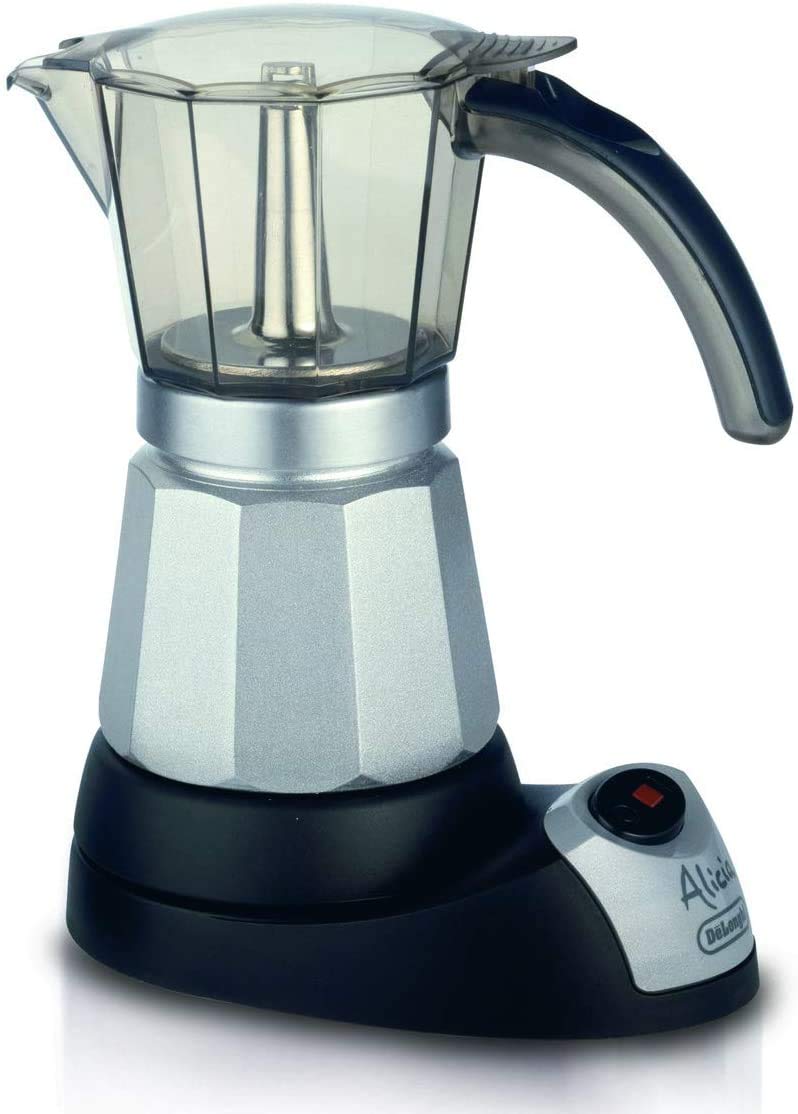 De'Longhi EMKM6.B "Alicia", Caffettiera Elettrica Moka, per 6 tazze, Nero/Argento