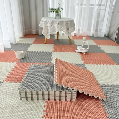 ジョイントマット 夏用 柔らかい 起毛ジョイントマット フロアマット 洗える タイルカーペット 滑り止め 防ダニ 設置簡単 防音 抗菌防臭 自由に組み合わせ ふんわり ラグ カーペット ベビー 子供部屋 床保護 床暖房対応