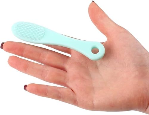 2 Stück Silikon Gesichtsreiniger Mitesserentferner Pinsel Reiniger Nase Poren Pinsel Finger Scruber Werkzeug Gesichtshaut Reiniger Massage Pinsel Zubehör Grün und Rot