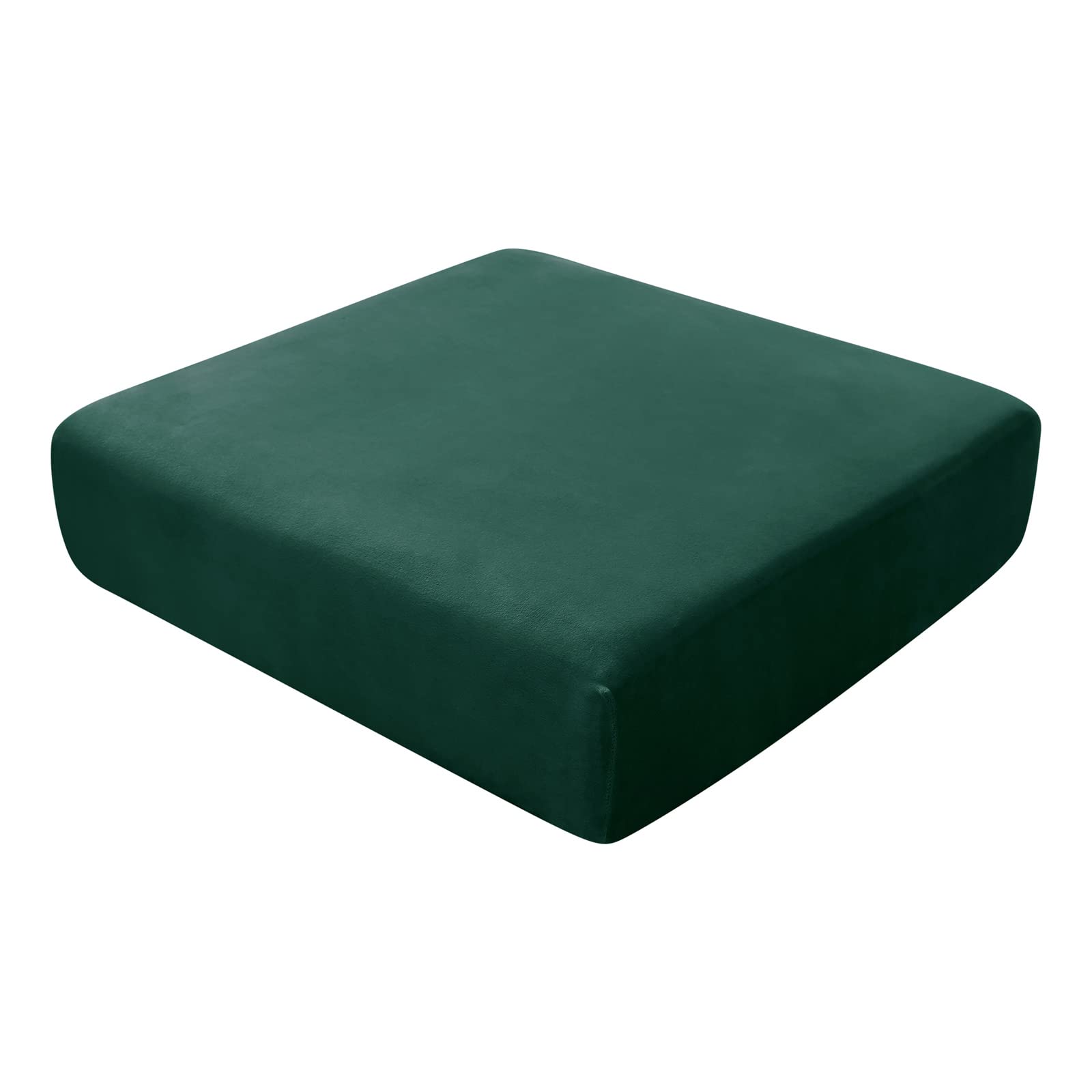BXFUL Sofa Seat Cushion Covers, Sofa Cushion Slipcovers Stretch Velvet, Couch Cushion Covers Replacement for Individual Cushion with Elastic Fabric (Chaise lounge,Dark Green)