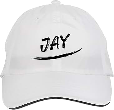 Makoroni - Jay Name Hat Adjustable Cap, DesI63 White at