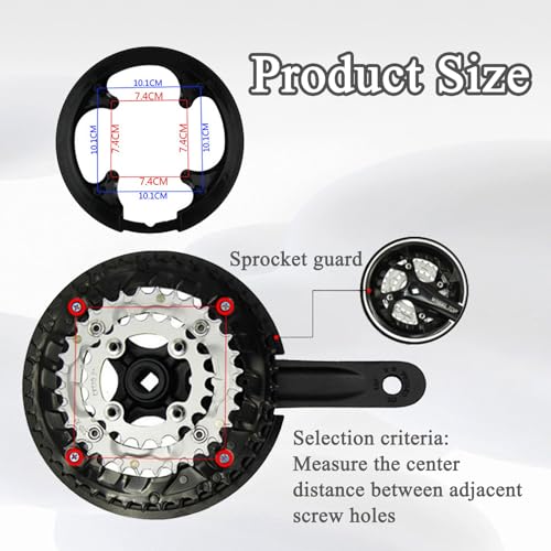 Rbleote Kettenschutz Fahrrad,4 Loch Kettenblattschutz Abdeckung,Kettenschutz Mountainbike,Passend für 42,44 Zähne Fahrräder und Mountainbikes,mit 8 Schrauben und 1 Schraubendreher
