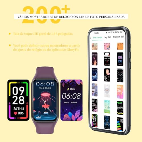 Relógio inteligente para homens e mulheres, Smartwatch rastreador de atividades à prova d'água IP68