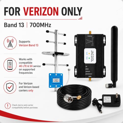 Image of Cell Phone Booster for Verizon, 5G 4G LTE Band 13 700MHz, Black