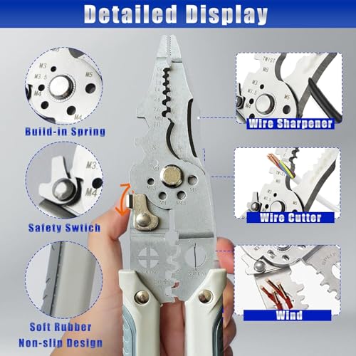 Image of Inditrust All in 1 Multifunction Stainless Steel Wire Stripper /Wire Crimping Tool, Wire Cutter, Wire Crimper, Cable Stripper, Wiring Tools and Multi-Function Hand Tool (ALL IN 1)