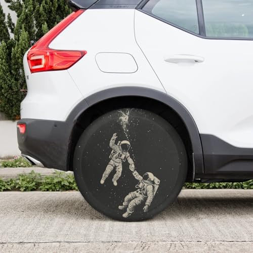 Image of Spare Tire Cover for RV Trailer, Astronaut Pattern Tire Covers Universal Fit for Travel Trailer Camper Jeep RV SUV Truck Waterproof Wheel Cover (17 inch for Diameter 31 inch - 33 inch)