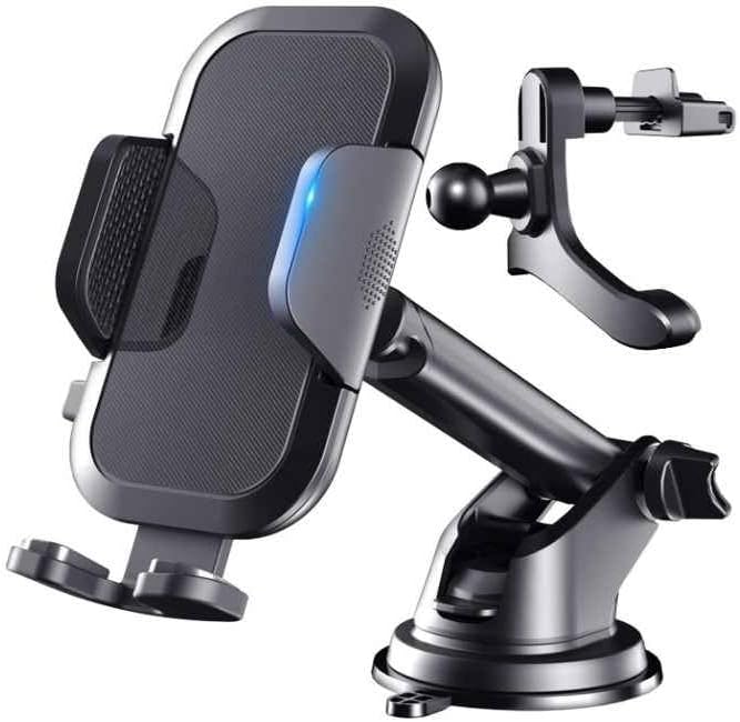 Car Phone Holder, (3 In 1), 360-degree rotation feature,Car Long Arm Phone Holder for Dashboard, Windshield,Air Vent (Strong Suction Cup) Car Mobile Holder Compatible with All Smartphones
