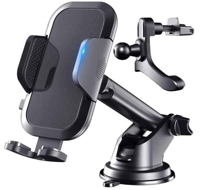Car Phone Holder, (3 In 1), 360-degree rotation feature,Car Long Arm Phone Holder for Dashboard, Windshield,Air Vent (Strong Suction Cup) Car Mobile Holder Compatible with All Smartphones