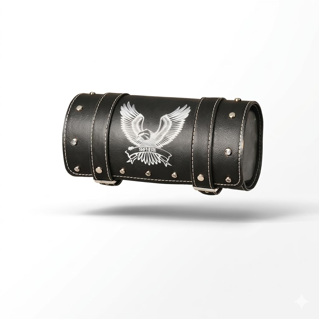 Silver Eagle/Hawk Print Universal Side Bag/Saddle/Travel Bag/Carrier for All Bikes (Black)-image-4