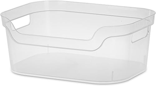 Sterilite Contenedor de almacenamiento mediano de 5.25 x 9.5 x 13 pulgadas con apertura frontal abierta y cómodas asas de transporte para