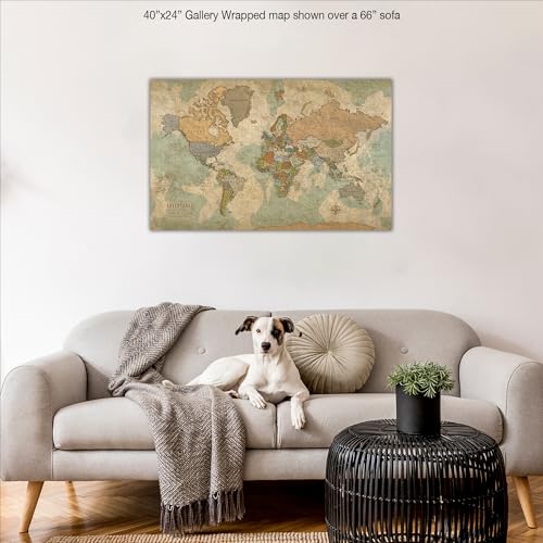 Holycowcanvas Holy Cow Canvas Personalized World Map On Canvas In Vintage Earth Tones thumb #4