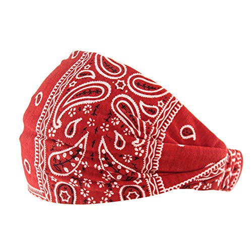Carede Paisley Bandana Headband For Women With Elastic Yoga Headband Outdoor Hairband Adjustable Turban Headwrap,Pack Of 6 #TOP6