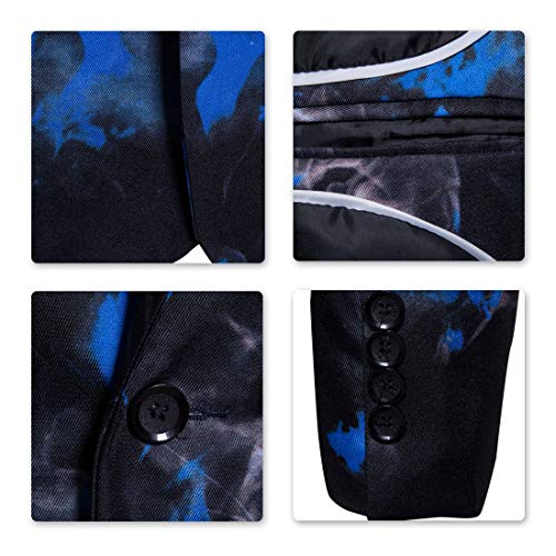 Mens Suit Jacket Slim Fit Printed One Button Floral Casual Blazer Sports Coat - Thumbnail 4