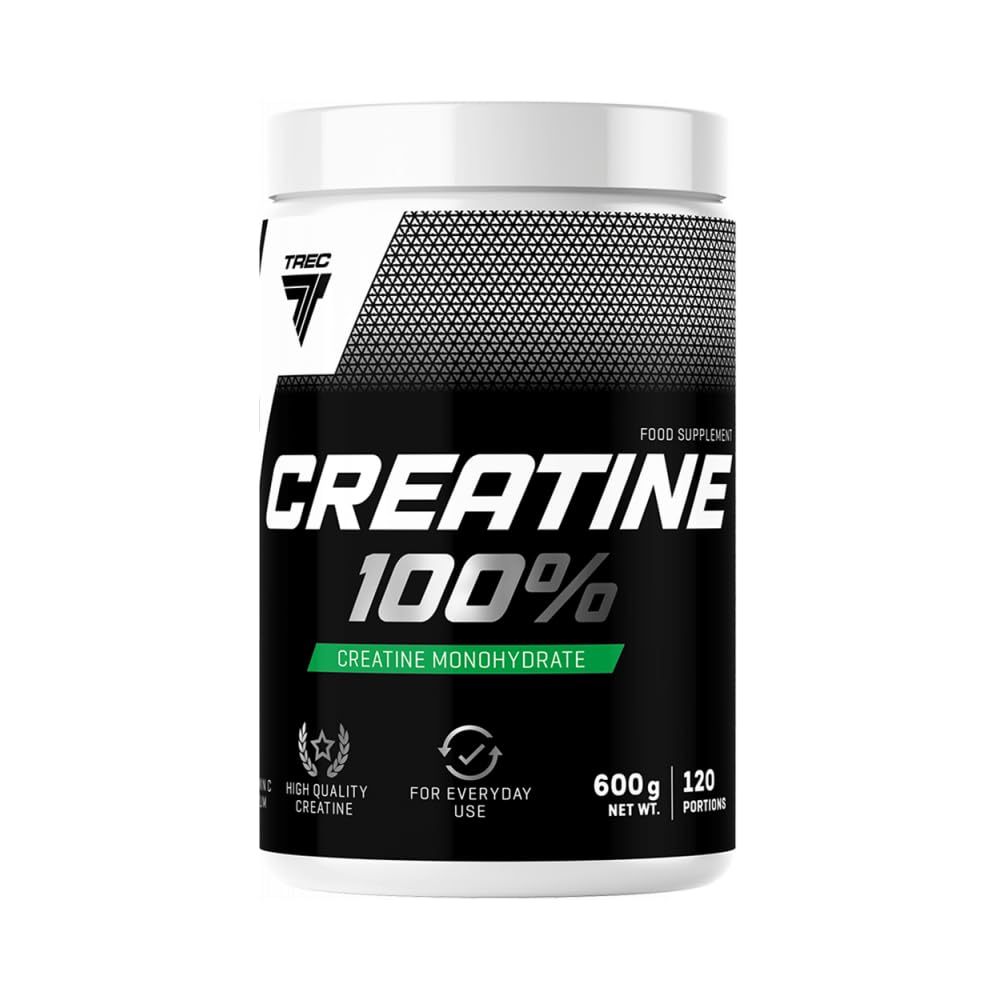 TREC Nutrition Creatine 100% 600g - Advanced Formula with Vitamin C & Sodium for Optimal Gym Recovery, Muscle Building, and Performance - 120 Servings