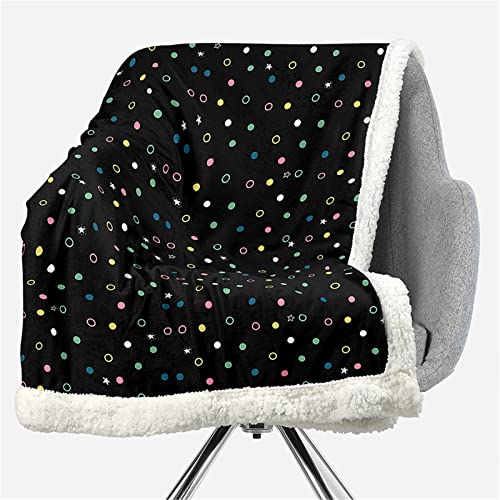 Chickwin Manta de Sherpa, Patrón Polka Dot Mantas de Felpa para Invierno Manta Polar Reversible Mantas para Sofa Cama de Microfibra Cálidas Suave para Adulto Infantil (150x200cm,Vistoso) Cover