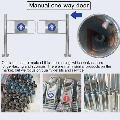 Stainless Steel Automatic Rebound Swing Gate - 1-Way Closing Access Door for Outdoor Use, Ideal for Warehouses, Libraries & Commercial Spaces - 180cm/70.8in