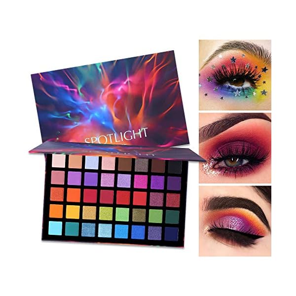 UCANBE Spotlight Eyeshadow Palette Professional 40 Color Eye Shadow Matte Shimmer Makeup Pallet Highly Pigmented Colorful Powder Long Lasting Waterproof Eye Shadow