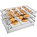 BYbrutek 3 Griglia Raffreddamento, Impilabile Griglie di Raffreddamento per Dolci, Acciaio Inossidabile, 40 x 25 cm, Adatta per Biscotti e Raffreddamento di Torte (Grande)